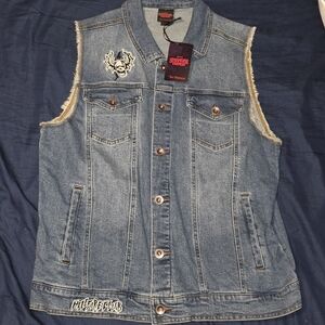 Hot Topic Distressed Denim Vest Stranger Things